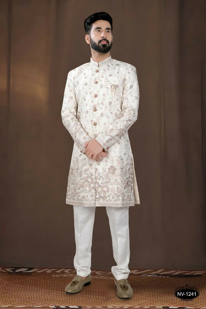 Joban Fashion Men's Base Off-White TR Kurta with Pyjama | Grocsy