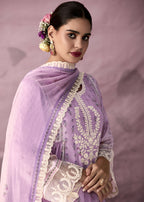 Lilac Pink Muslin Cotton Printed Trendy Salwar Kurta Set - Emponline | Grocsy
