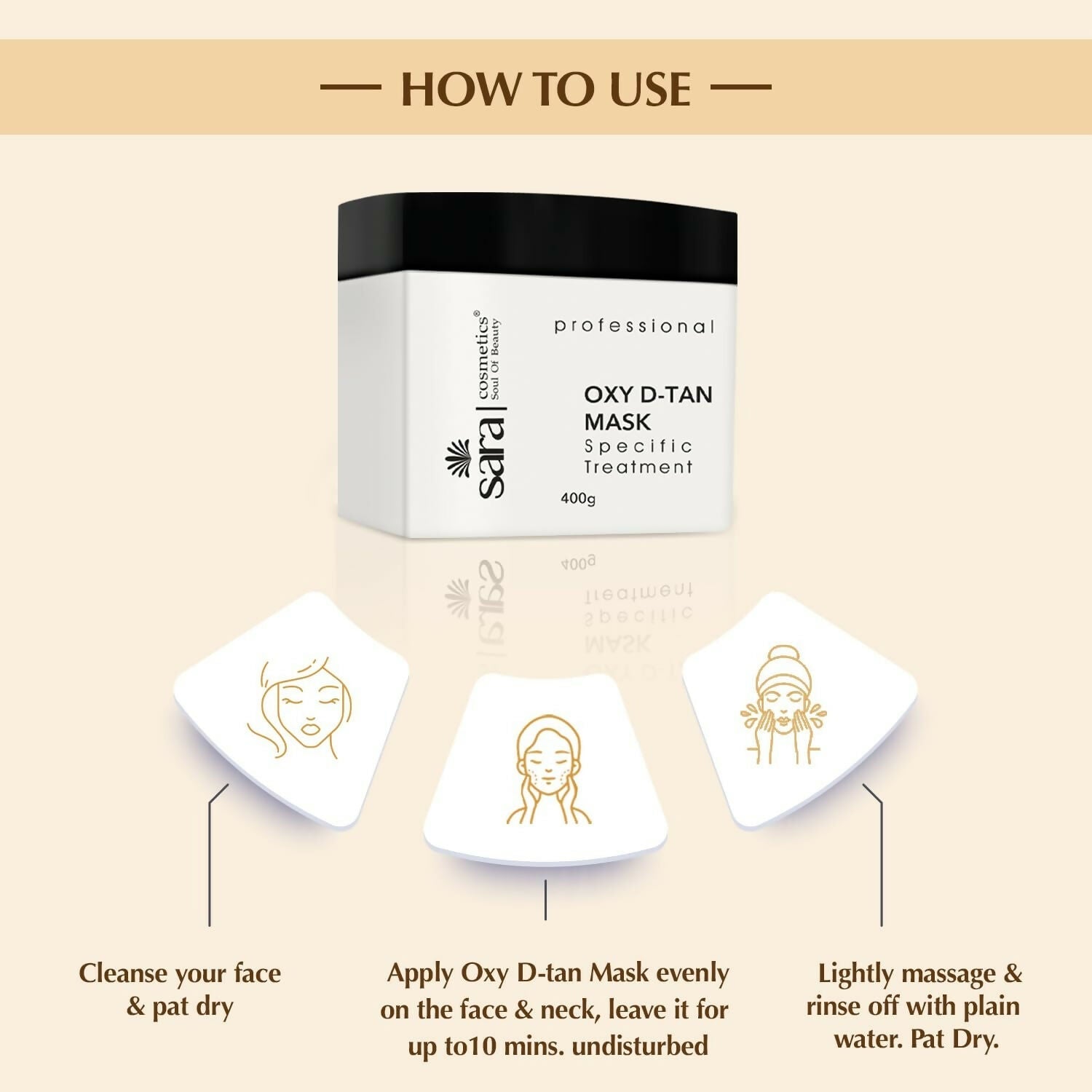 Sara Oxy D-TAN Mask For Instant Tan Removal & Glowing Skin | Grocsy