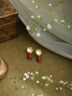 Ruby Raang Red Jasper Kundan Earrings | Grocsy