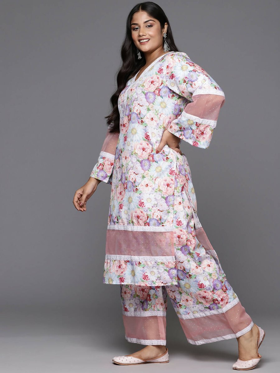 Ahalyaa Women's Traditional wear Kurta Set - Lavender | Grocsy