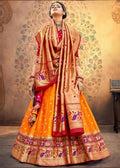 DEIANA'S Beautiful Jari Silk Weaving Lehengha choli - Orange | Grocsy