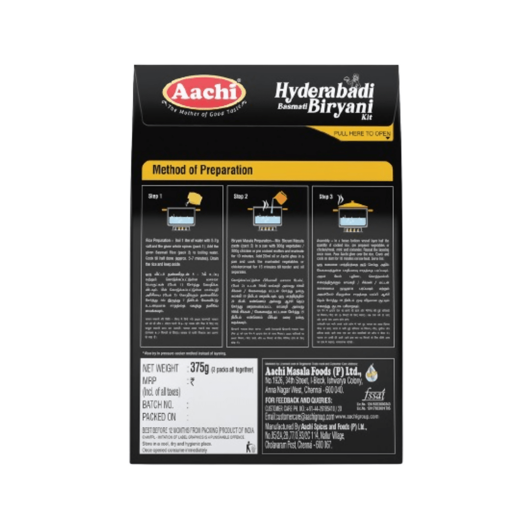 Aachi Hyderabadi Basmati Biryani Kit | Grocsy