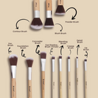 Bronson Professional Bamboo Makeup Brush Set - 11 Pcs | Grocsy