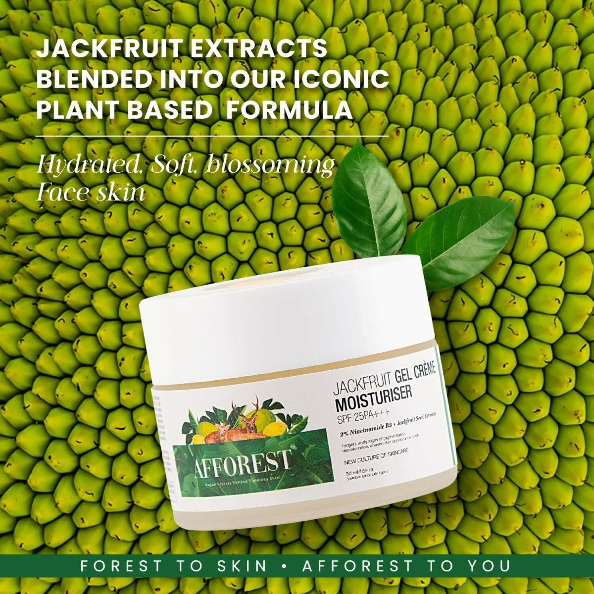 Afforest Jackfruit Gel Creme Moisturiser SPF 25 PA+++ | Grocsy