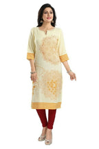Snehal Creations Yellow Rayon Textured Print Long Kurta For Women | Grocsy
