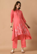 Joban Fashion Coral Cotton Rayon Kurta Set | Grocsy