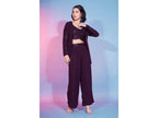 Maroon Georgette Sequence With Thread Designer Co-Ord Set - Flory | Grocsy