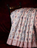 Grey And Peach Colour Ikat Design Semi Chanderi Saree By Gayathri Reddy Designer Studio | Grocsy
