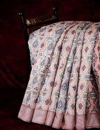 Grey And Peach Colour Ikat Design Semi Chanderi Saree By Gayathri Reddy Designer Studio | Grocsy