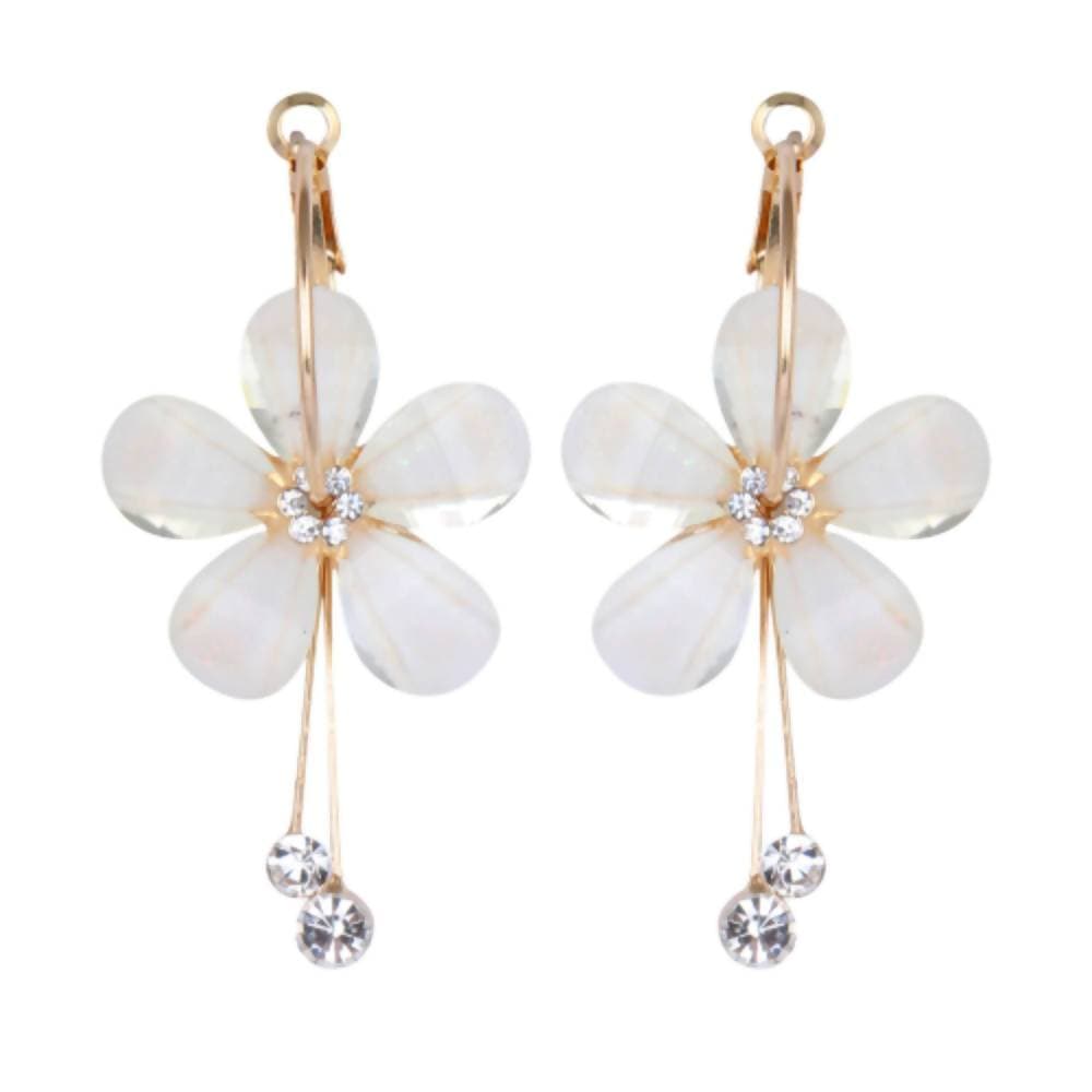 Trendoo Jewelry Gold-Polished Stylish Fancy Party Wear Beige Drops | Grocsy