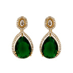 Nuyug 18K Gold Plated Pear Drop Emerald Edge Necklace Set | Grocsy