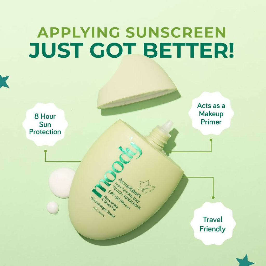 Moody AcneXpert Ultra Matte Dry Touch Sunscreen Gel with Niacinamide & Green Tea | Grocsy