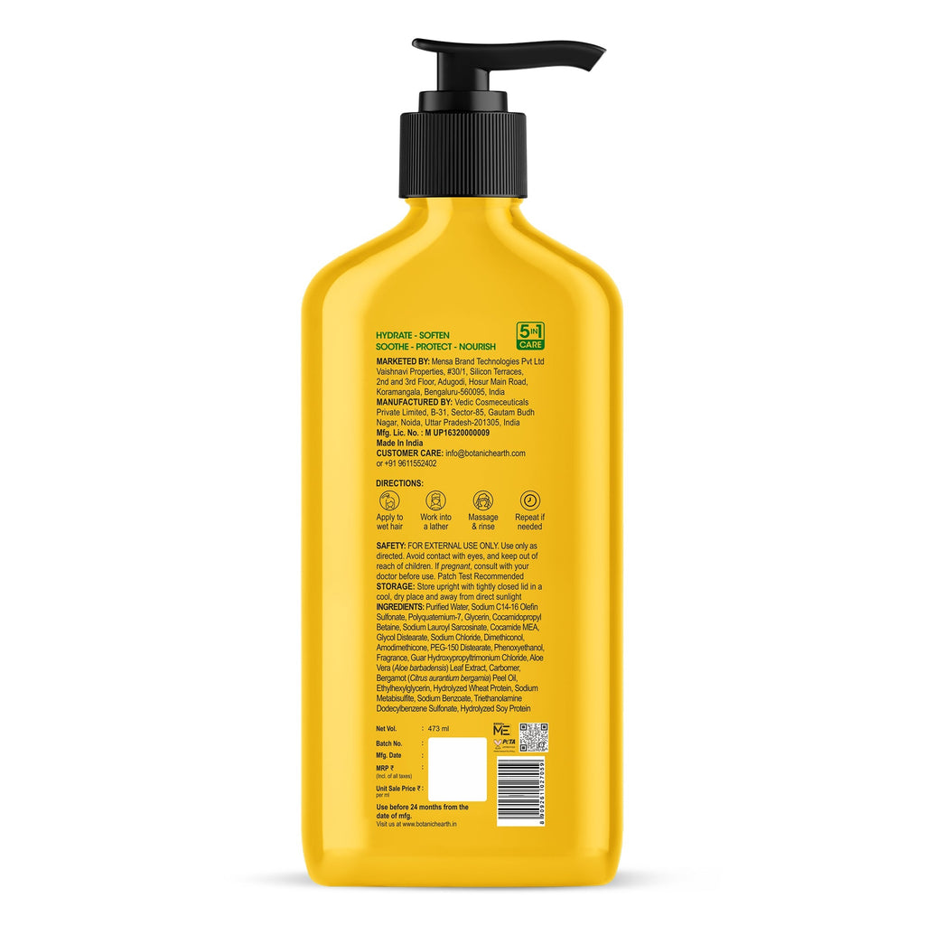 Botanic Hearth Hydrate & Soften Shampoo with Aloe Vera & Vegan Protein | Grocsy