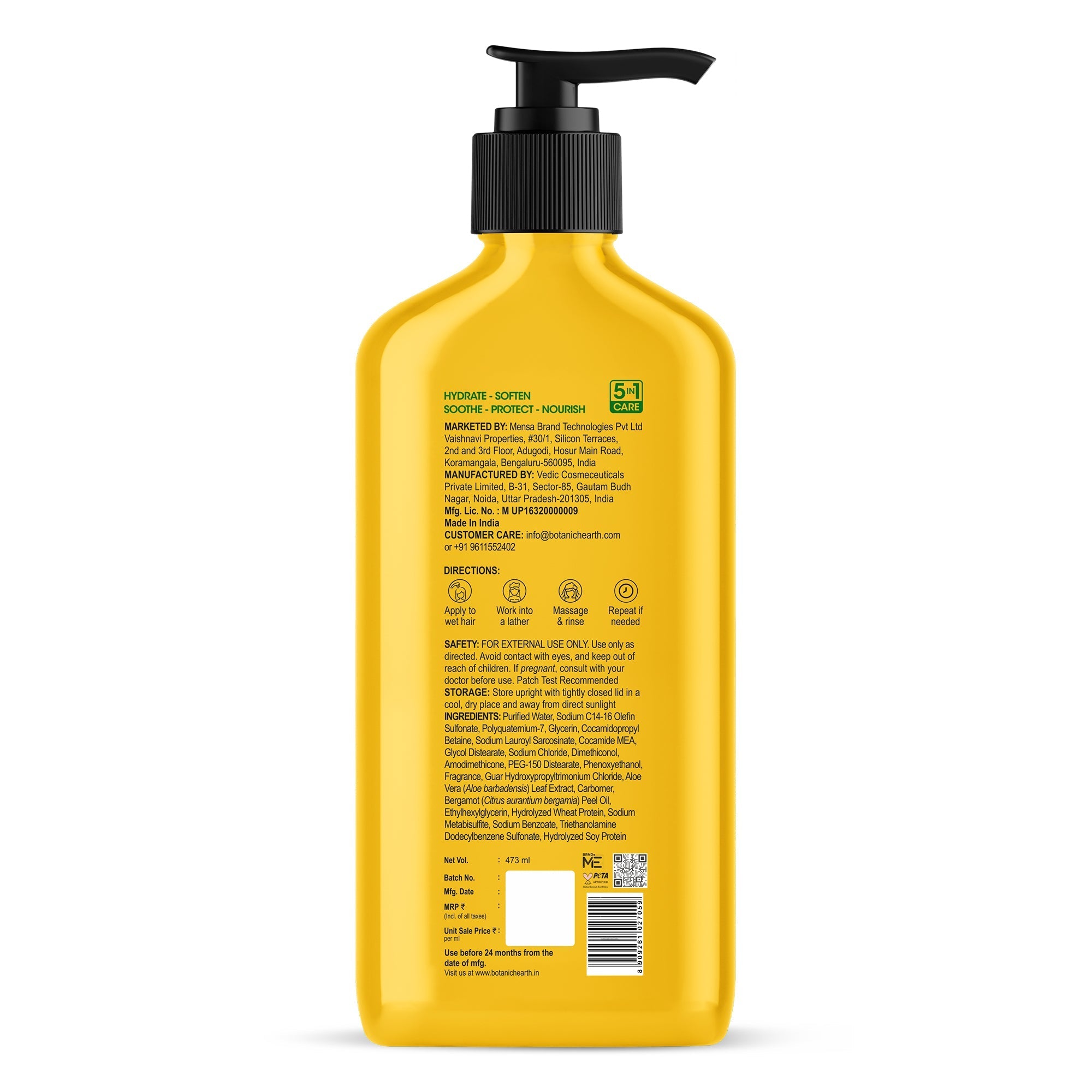 Botanic Hearth Hydrate & Soften Shampoo with Aloe Vera & Vegan Protein | Grocsy