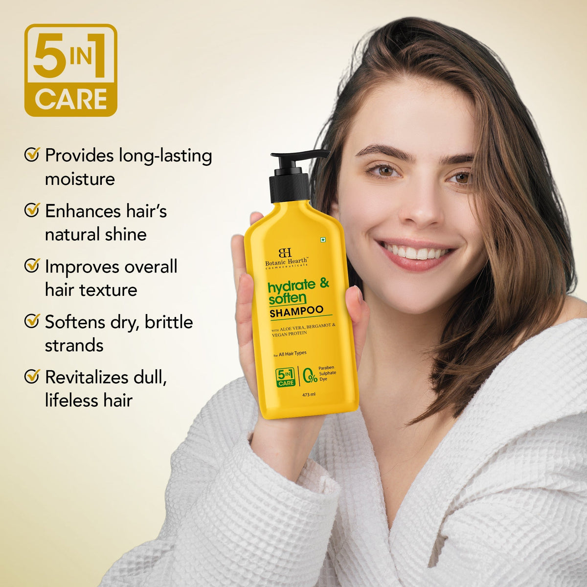 Botanic Hearth Hydrate & Soften Shampoo with Aloe Vera & Vegan Protein | Grocsy