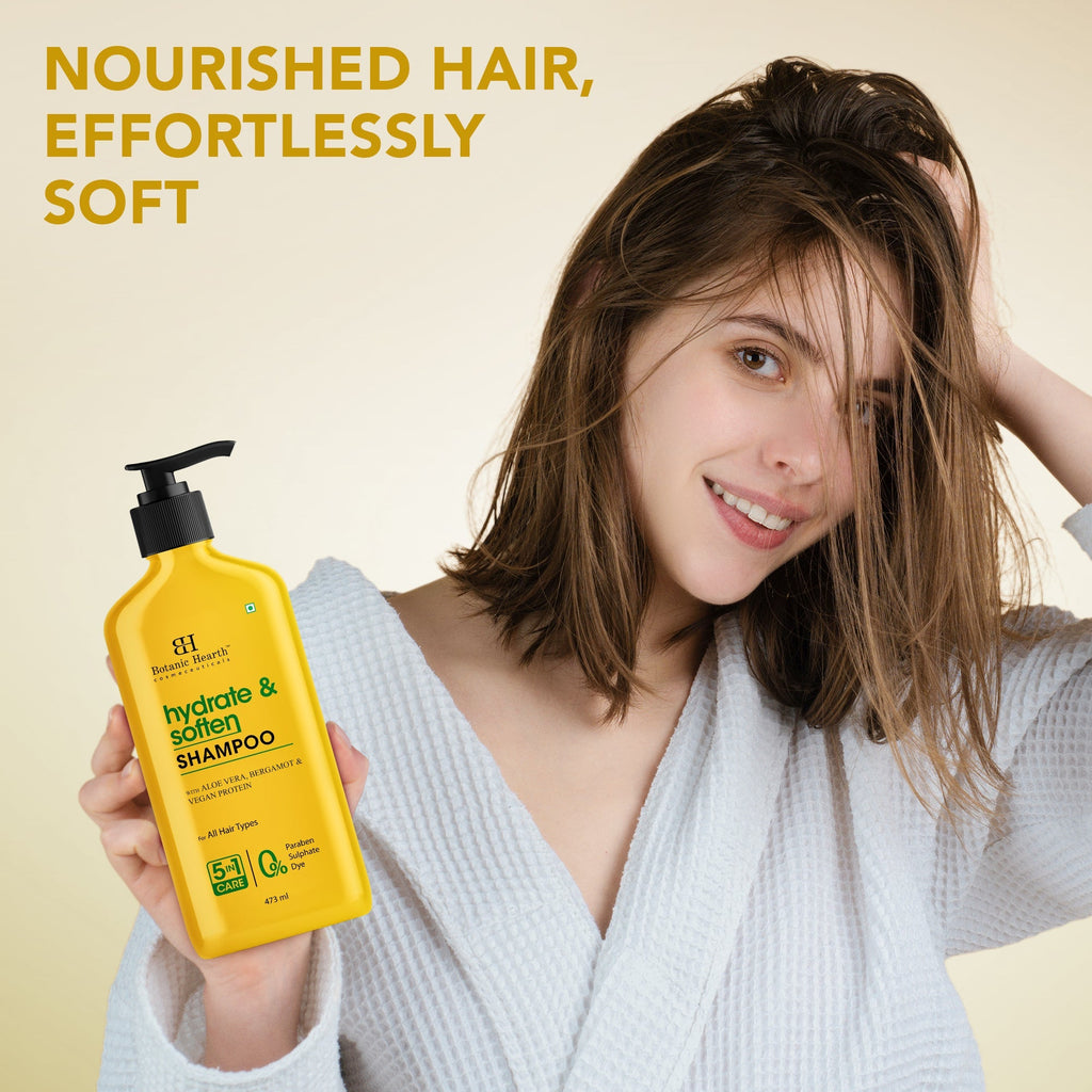 Botanic Hearth Hydrate & Soften Shampoo with Aloe Vera & Vegan Protein | Grocsy