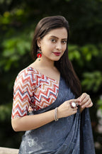 Grey Silk Blend Ethnic Motifs Saree with Unstitched Blouse - Hiral Fashion | Grocsy
