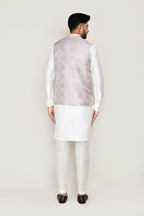 Joban Fashion White Colored Art Silk Fabric Kurta, Jacket With Straight Fit Pant | Grocsy