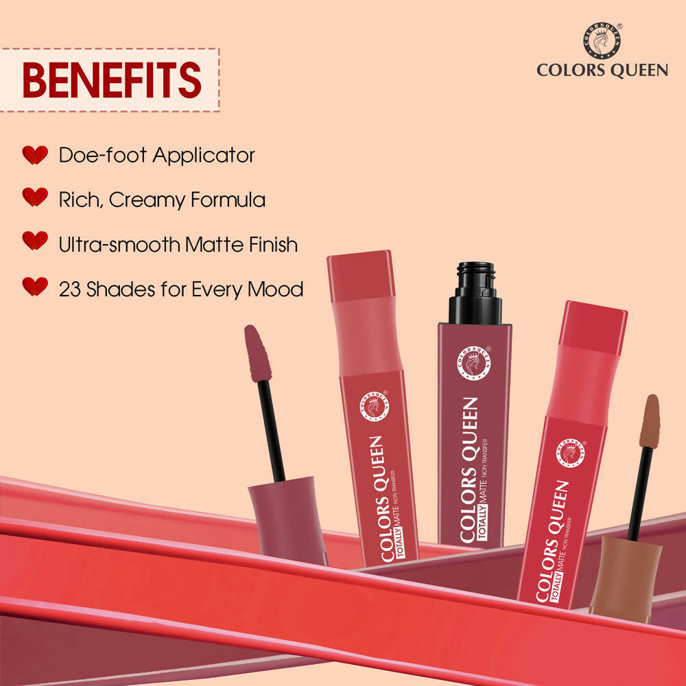 Colors Queen Totally Matte Liquid Lipstick - Paper Flower | Grocsy