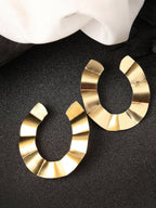 NVR Women Gold-Polished Contemporary Drop Earrings