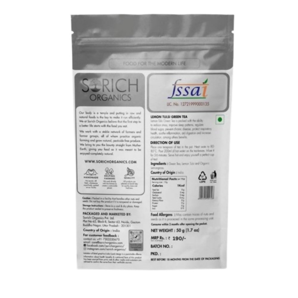 Sorich Organics Lemon Tulsi Green Tea | Grocsy