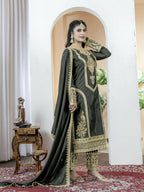 Teeya Creation Black Color Chinnon Silk Embroidery Work Fully Stitched Salwar Suit | Grocsy