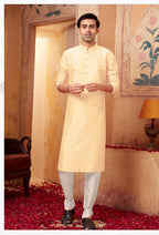 Joban Fashion Light Beige Art Silk Kurta Pyjama | Grocsy