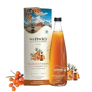 Wellwith Sea Buckthorn with Turmeric Curcumin Oil Juice | Grocsy