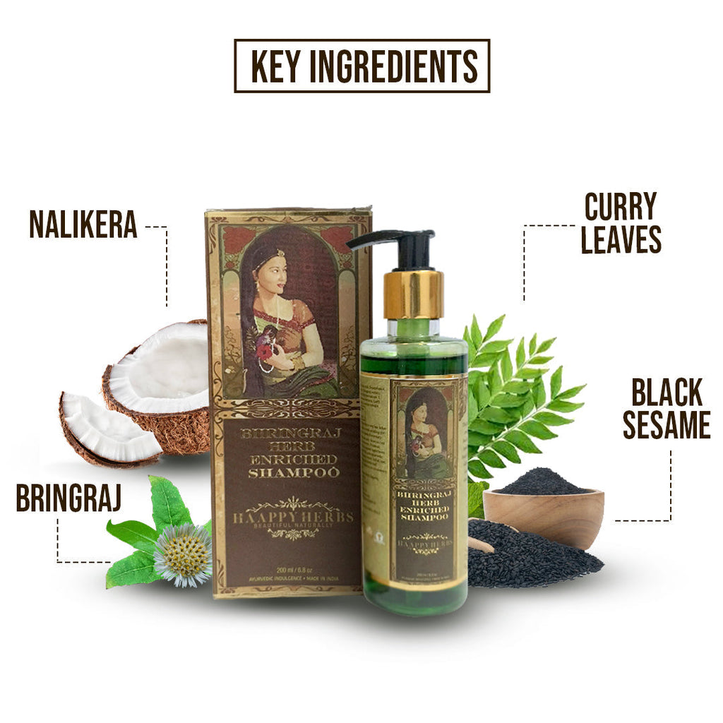 Haappyherbs Bhringraj Herb Enriched Shampoo | Grocsy