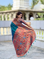Vedant Vastram Soft Litchi Silk Paithani Jacquard Saree - Teledrama. | Grocsy