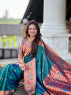 Vedant Vastram Soft Litchi Silk Paithani Jacquard Saree - Teledrama. | Grocsy