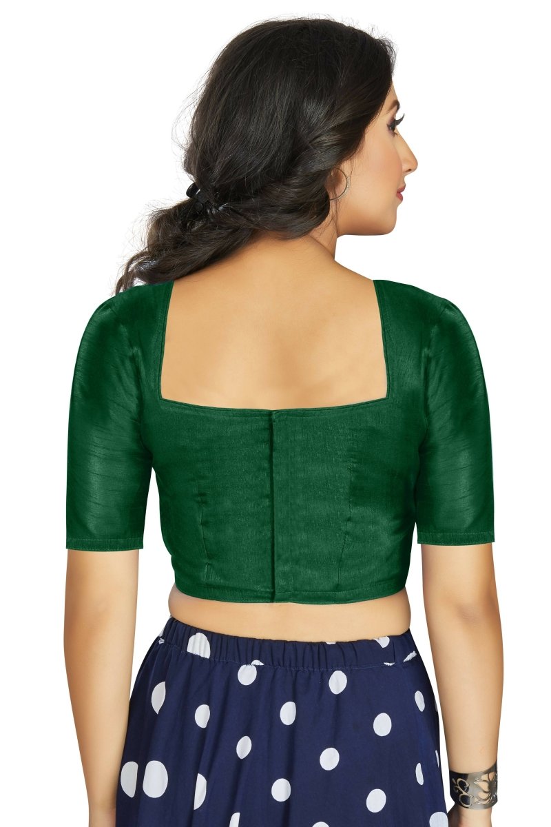 Aastha Fashion Women's Green Art Silk Designer Traditional Readymade Blouse | Grocsy