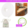 Safe-O-Kid Unique High Density L-Shaped 2 Mtr Long Mini 2 Edge Guards With 8 Corner Cushions - Cream | Grocsy