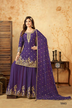 Joban Fashion Chinon Silk Purple Color Kurta Set | Grocsy