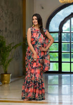 Partywear Designer Green Slime Georgette Fancy Saree - Anbazaar | Grocsy