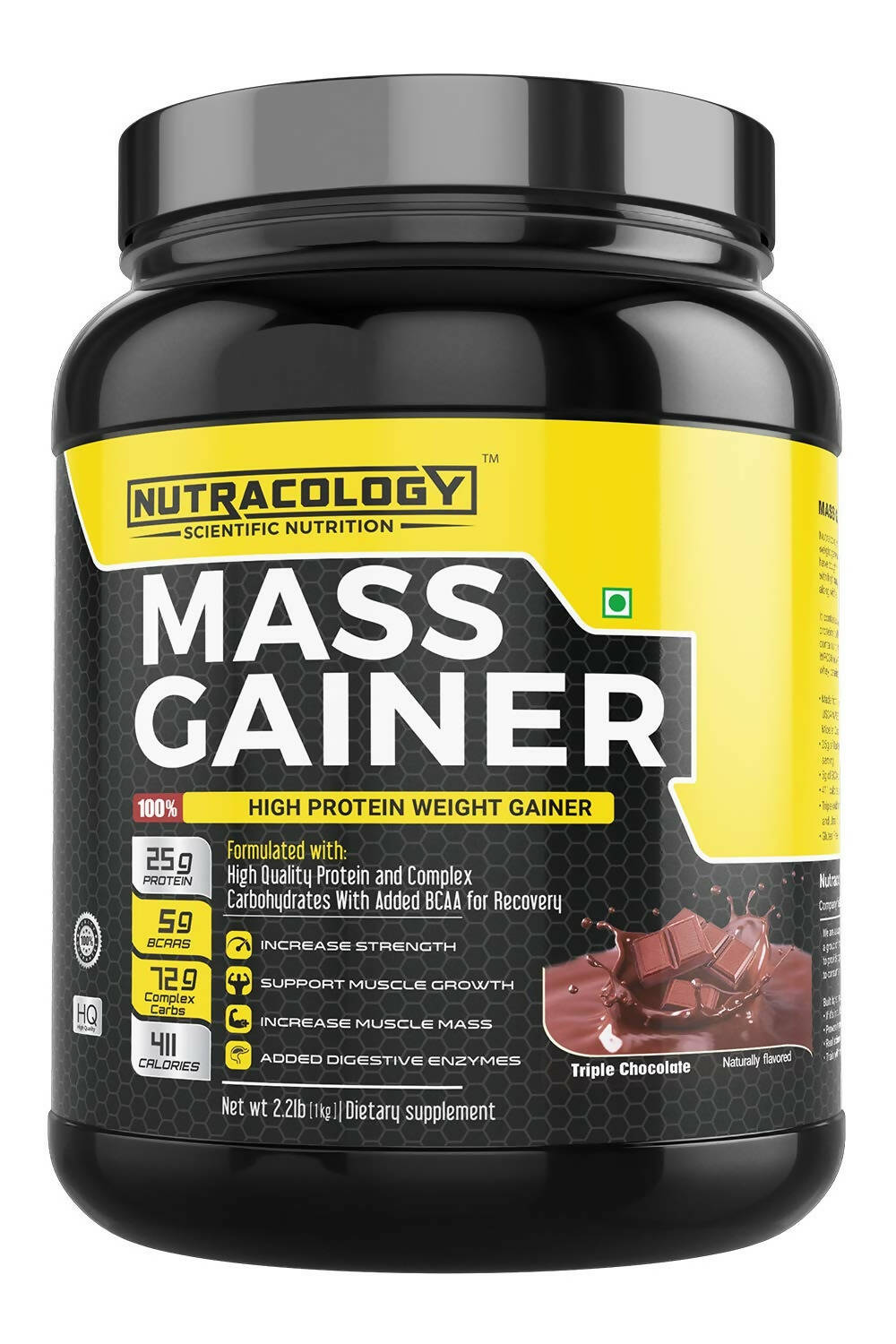 Nutracology Mass Gainer Gain Weight High Protein Weight Gainer With Enzyme Blend | Grocsy