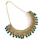 Mominos Fashion Johar Kamal Traditional Rajwadi Design Heavy Golden/Green Color Necklace Set | Grocsy