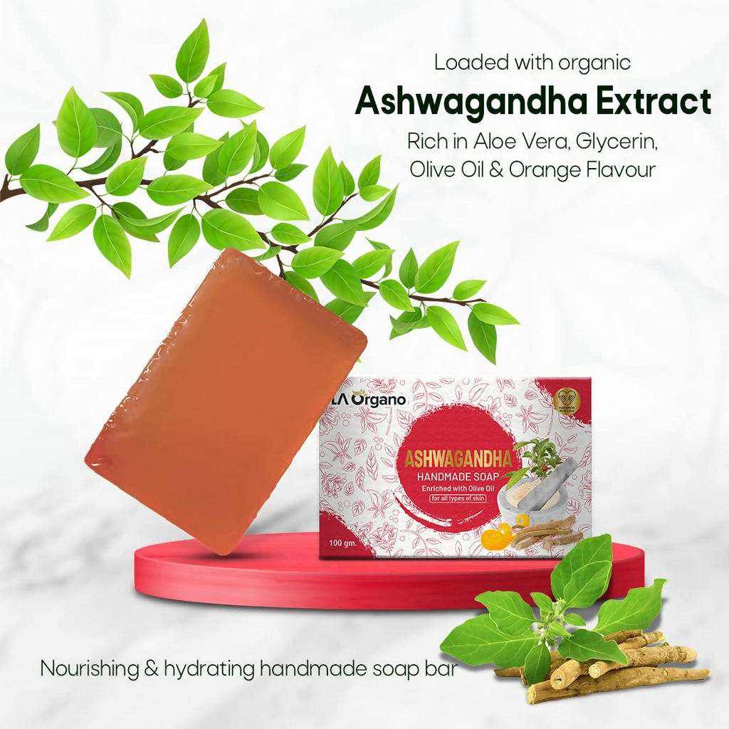 LA Organo Ashwgandha Handmade Natural Bath Soap | Grocsy