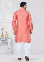Joban Fashion Men's Jacquard Silk Pink Printed Kurta Pyjama set | Grocsy