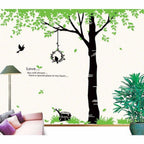 StylishWalls PVC Vinyl Self-Adhesive Calm Green Trees Nature Wall Stickers for Bedroom (Large, 220 x 200 cm) | Grocsy