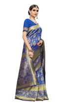 Vamika Banarasi Jaquard Blue Weaving Saree | Grocsy