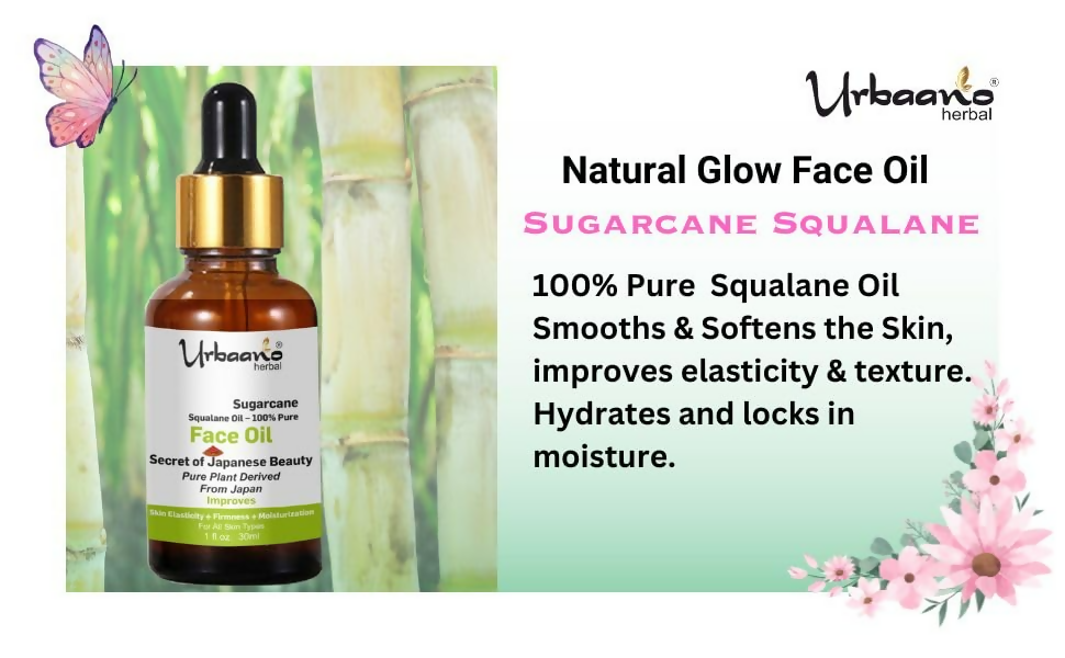 Urbaano Herbal Sugarcane Squalane Face Oil Serum | Grocsy