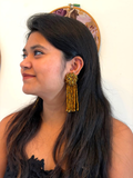 Inhanns Handmade Crystal Waterfall Earrings - Long - Golden | Grocsy