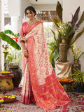 Shree Shyam Fashion Cream Soft Silk Saree | Grocsy