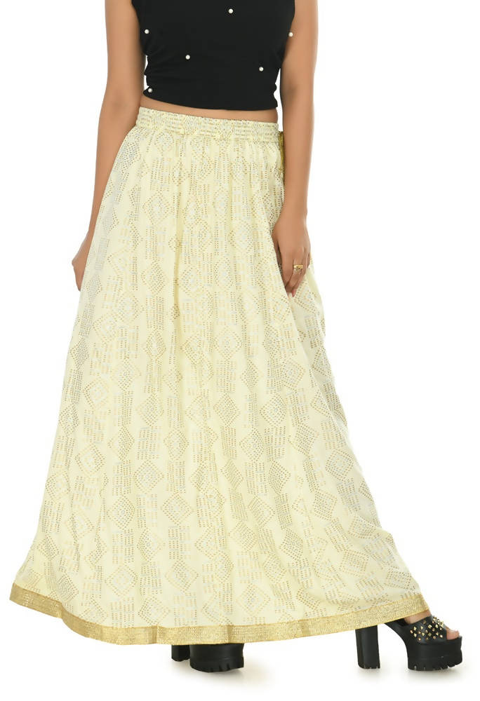 Mominos Fashion Moeza Cotton Off White Printed Lehenga (Lancha) | Grocsy