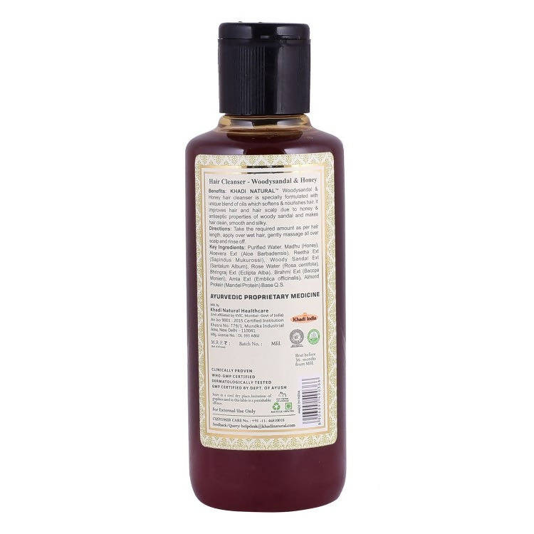 Khadi Natural Woodysandal & Honey Hair Cleanser | Grocsy
