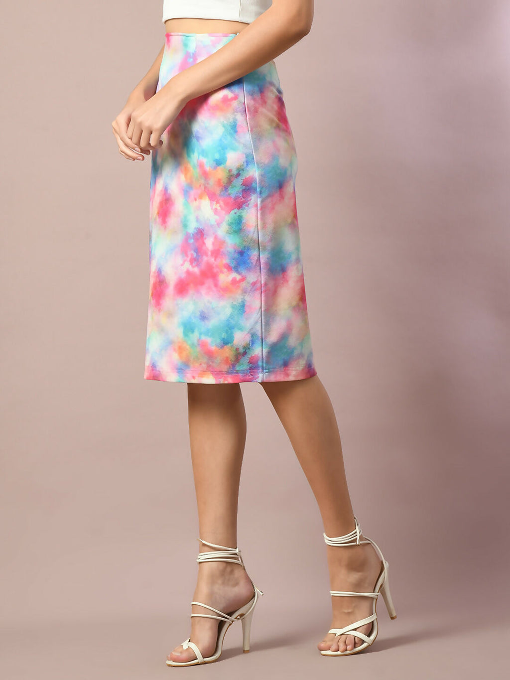 Myshka Women's Multi Printed Knee Length Party Embellished Skirts | Grocsy