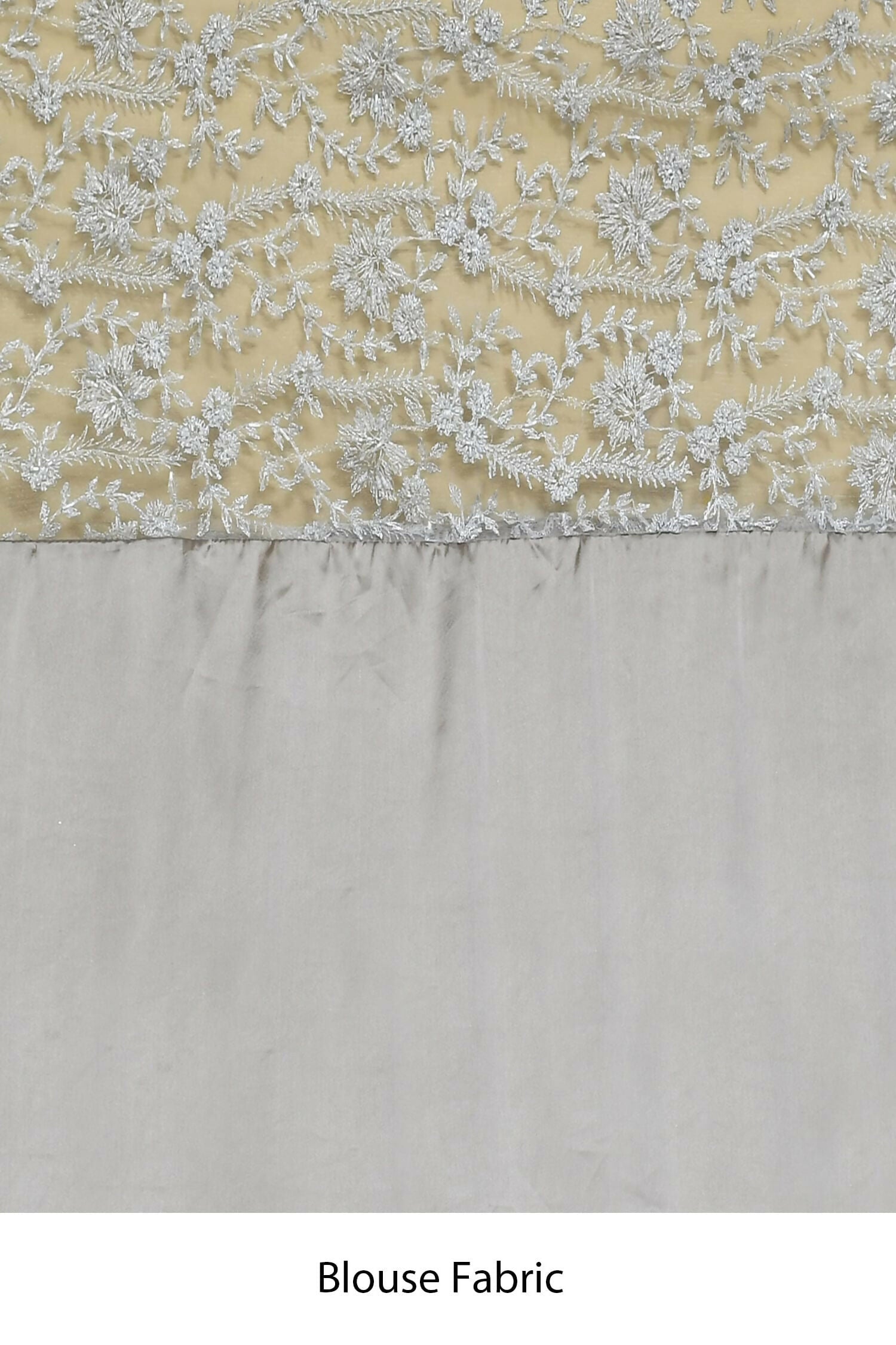 Grey Organza Satin Silk Floral Embroidered Festive Saree - Nimaya Denzy | Grocsy