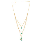 Nuyug 18k Trio Pendant Gold Anti Tarnish Necklace | Grocsy